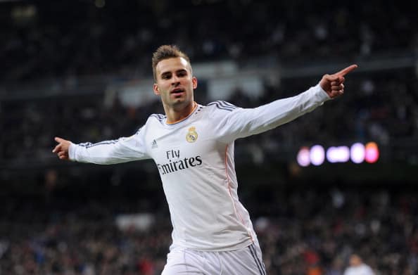 MADRID, SPAIN - JANUARY 28:  Jese Rodriguez of Real Madrid CF celebrates after scoring Real's opening goal during the Copa Del Rey Quarter Final, 2nd leg match between Real Madrid CF and RCD Espanyol at Estadio Santiago Bernabeu on January 28, 2014 in Madrid, Spain.  (Photo by Denis Doyle/Getty Images)