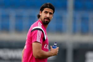 MADRID, SPAIN - APRIL 25: Sami Khedira of Real Madrid looks on during a training session at Valdebebas training ground on April 25, 2015 in Madrid, Spain. (Photo by Angel Martinez/Real Madrid via Getty Images)