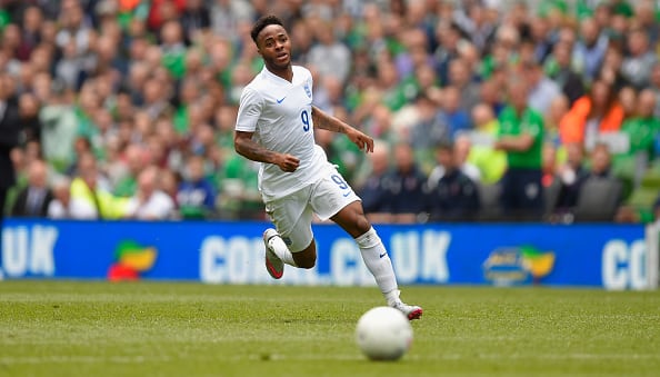 DUBLIN, IRELAND - JUNE 07: England player Raheem Sterling in action during the International friendly match between Republic of Ireland and England at Aviva Stadium on June 7, 2015 in Dublin, Ireland. (Photo by Stu Forster/Getty Images)