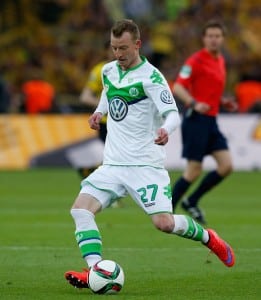 BERLIN, GERMANY - MAY 30: Maximilian Arnold of Wolfsburg runs with the ball during the DFB Cup Final match between Borussia Dortmund and VfL Wolfsburg at Olympiastadion on May 30, 2015 in Berlin, Germany. (Photo by Boris Streubel/Bongarts/Getty Images)