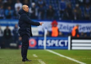 GELSENKIRCHEN, GERMANY - NOVEMBER 25: Roberto Di Matteo head coach of Schalke points during the UEFA Champions League Group G match between FC Schalke 04 and Chelsea FC at Veltins-Arena on November 25, 2014 in Gelsenkirchen, Germany. (Photo by Lars Baron/Bongarts/Getty Images)