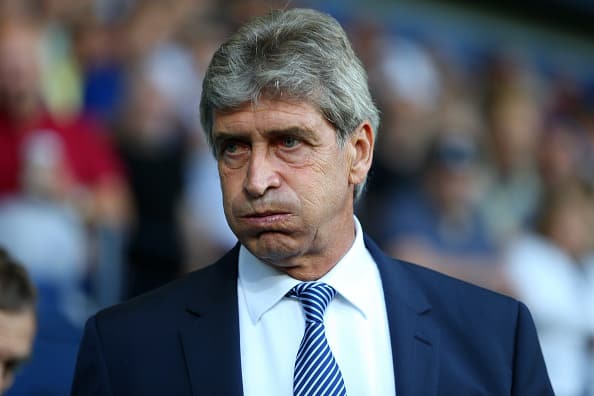 WEST BROMWICH, ENGLAND - AUGUST 10: Manuel Pellegrini manager of Manchester City reacts before the Barclays Premier League match between West Bromwich Albion and Manchester City at The Hawthorns  on August 10, 2015 in West Bromwich, England.  (Photo by Catherine Ivill - AMA/Getty Images)