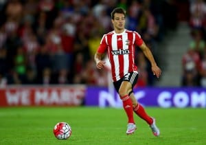 SOUTHAMPTON, ENGLAND - JULY 30: Cedric Soares of Southampton in action during the UEFA Europa League Third Qualifying Round 1st Leg match between Southampton and Vitesse at St Mary's Stadium on July 30, 2015 in Southampton, England. (Photo by Jordan Mansfield/Getty Images)
