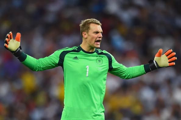 RIO DE JANEIRO, BRAZIL - JULY 13: Manuel Neuer of Germany reacts during the 2014 FIFA World Cup Brazil Final match between Germany and Argentina at Maracana on July 13, 2014 in Rio de Janeiro, Brazil. (Photo by Laurence Griffiths/Getty Images)