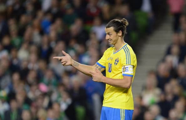 DUBLIN, IRELAND - SEPTEMBER 06: Zlatan Ibrahimovic of Sweden in action during the FIFA 2014 World Cup Qualifying Group C match between Republic of Ireland and Sweden at Aviva Stadium on September 6, 2013 in Dublin, Ireland. (Photo by Jamie McDonald/Getty Images)