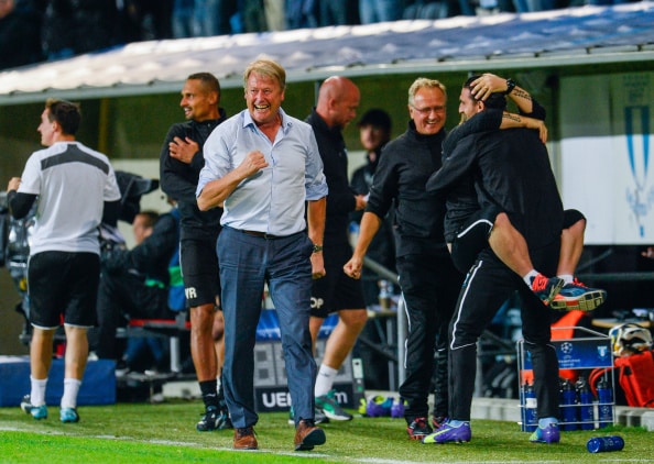 MALMO,SWEDEN - AUGUST 27: Head Coach of Malmo FF Age Hareide looks on during the UEFA Champions League play-off second leg football match between Malmo FF and FC Salzburg at the Swedbank Stadion on August 27, 2014 in Malmo,Sweden. (Photo by Jonathan Nackstrand/EuroFootball/Getty Images)