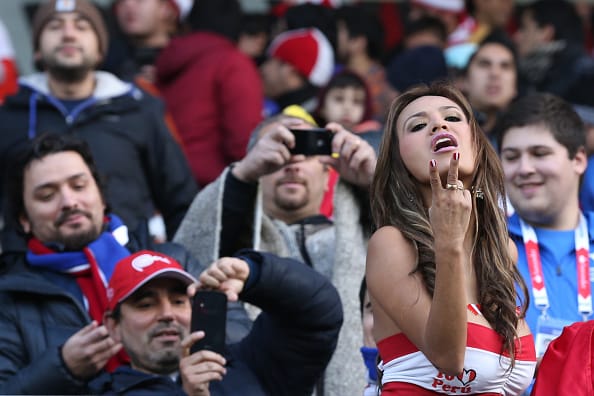 TEMUCO, CHILE - JUNE 14: Nissu Cauti, fan of Peru, during the 2015 Copa America Chile Group C match between Brazil and Peru at Municipal Bicentenario Germán Becker Stadium on June 14, 2015 in Temuco, Chile. (Photo by Claudio Santana/LatinContent/Getty Images)