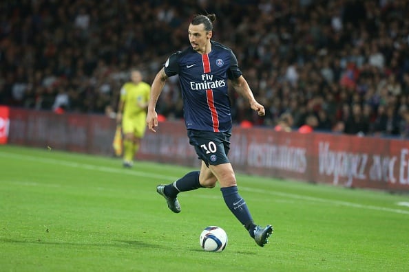 PARIS, FRANCE - NOVEMBER 07:  Zlatan Ibrahimovic  of Paris Saint-Germain in action  during the French  Ligue 1 between Paris Saint-Germain and Toulouse FC at Parc Des Princes on november 7, 2015 in Paris, France.  (Photo by Xavier Laine/Getty Images)