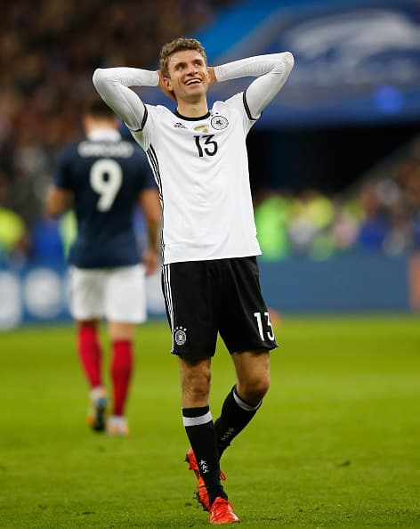Thomas Müller er glad for sin rekord. (Getty Images) 