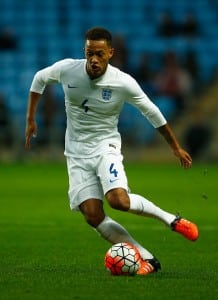 COVENTRY, ENGLAND - OCTOBER 13: Lewis Baker of England U21 in action during the European Under 21 Qualifier between England U-21 and Kazakhstan U-21 at Ricoh Arena on October 13, 2015 in Coventry, England. (Photo by Laurence Griffiths/Getty Images)