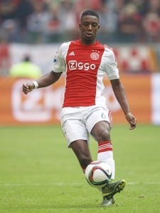 Riechedly Bazoer of Ajax during the Dutch Eredivisie match between Ajax Amsterdam and PSV Eindhoven at the Amsterdam Arena on October 4, 2015 in Amsterdam, The Netherlands(Photo by VI Images via Getty Images)