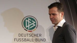 MUNICH, GERMANY - NOVEMBER 10: Team manager of the German national soccer team Oliver Bierhoff arrives for a press conference on November 10, 2015 in Munich, Germany. (Photo by Alexandra Beier/Bongarts/Getty Images)