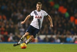 LONDON, ENGLAND - NOVEMBER 02: Eric Dier of Tottenham Hotspur during the Barclays Premier League match between Tottenham Hotspur and Aston Villa at White Hart Lane on November 2, 2015 in London, England. (Photo by Catherine Ivill - AMA/Getty Images)