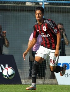 SOLBIATE ARNO, ITALY - JULY 14: Hachim Mastour of AC Milan in action during the preseason friendly match between AC Milan and Legnano on July 14, 2015 in Solbiate Arno, Italy. (Photo by Marco Luzzani/Getty Images)