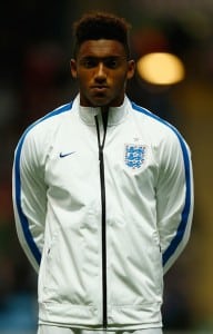 COVENTRY, ENGLAND - OCTOBER 13: Joe Gomez of England U21 lines up for the National Anthem during the European Under 21 Qualifier between England U-21 and Kazakhstan U-21 at Ricoh Arena on October 13, 2015 in Coventry, England. (Photo by Laurence Griffiths/Getty Images)