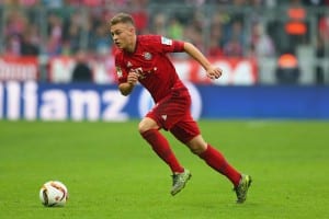 MUNICH, GERMANY - OCTOBER 24: Joshua Kimmich of Muenchen runs with the ball during the Bundesliga match between FC Bayern Muenchen and 1. FC Koeln at Allianz Arena on October 24, 2015 in Munich, Germany. (Photo by Alexander Hassenstein/Bongarts/Getty Images)