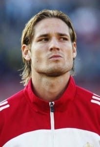 BUDAPEST - OCTOBER 11: Portrait of Miklos Feher of Hungary taken before the UEFA European Championships 2004 Group Four Qualifying match between Hungary and Poland held on October 11, 2003 at the Ferenc Puskas Stadium, in Budapest, Hungary. Poland won the match 2-1. (Photo by Sean Gallup/Getty Images)