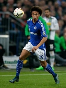 Leroy Sane of Schalke 04 during the DFB Pokal match between Schalke 04 and Borussia Monchengladbach on October 28, 2015 at the Veltins Arena in Gelsenkirchen, Germany.(Photo by VI Images via Getty Images)