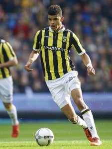 Dominic Solanke of Vitesse during the Dutch Eredivisie match between Vitesse Arnhem and Ajax Amsterdam at Gelredome on October 25, 2015 in Arnhem, The Netherlands(Photo by VI Images via Getty Images)