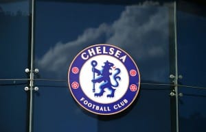 LONDON, ENGLAND - NOVEMBER 1: General view of a Chelsea Football Club logo during the Barclays Premier League match between Chelsea and Queens Park Rangers at Stamford Bridge on November 1, 2014 in London, England. (Photo by Clive Rose/Getty Images)