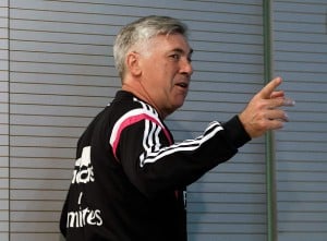 MADRID, SPAIN - MAY 22: Head coach Carlo Ancelotti of Real Madrid attends a press conference at Valdebebas training ground on May 22, 2015 in Madrid, Spain. (Photo by Angel Martinez/Real Madrid via Getty Images)