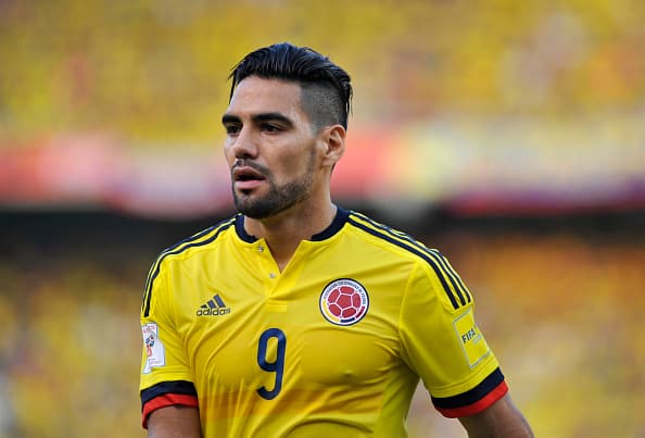 BARRANQUILLA, COLOMBIA - OCTOBER 08:  Radamel Falcao Garcia of Colombia looks on during a match between Colombia and Peru as part of FIFA 2018 World Cup Qualifier at Metropolitano Roberto Melendez Stadium on October 08, 2015 in Barranquilla, Colombia. (Photo by Gal Schweizer/LatinContent/Getty Images)
